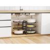 6 Tier Pots and Pans Lid Organizer Rack Holder, Adjustable Pot Organizer Rack for Under Cabinet, Pot Rack for Kitchen Organization and Storage, Black