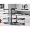 6 Tier Pots and Pans Lid Organizer Rack Holder, Adjustable Pot Organizer Rack for Under Cabinet, Pot Rack for Kitchen Organization and Storage, Black