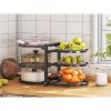 6 Tier Pots and Pans Lid Organizer Rack Holder, Adjustable Pot Organizer Rack for Under Cabinet, Pot Rack for Kitchen Organization and Storage, Black